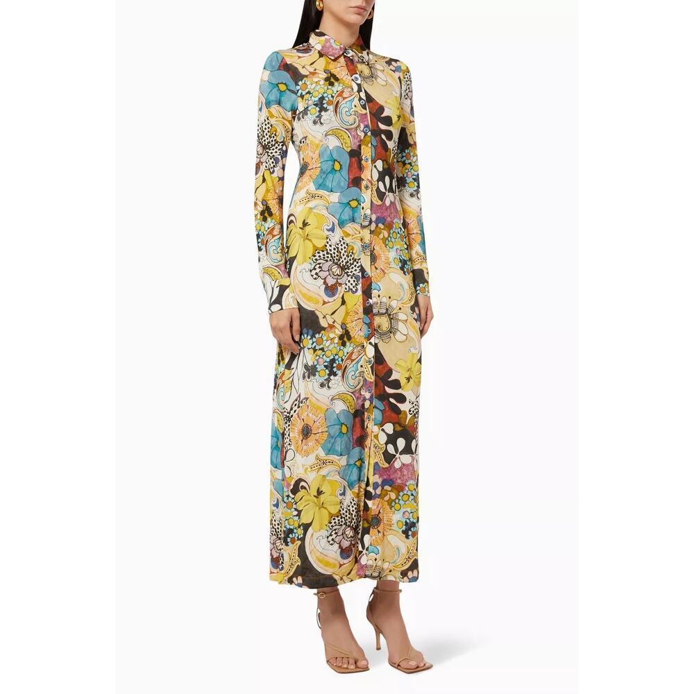 Alexis Roma Floral Printed Button Front Dress XS